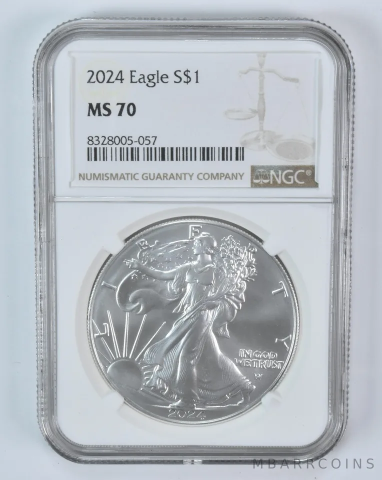 2024 American Silver Eagle MS70 NGC Brown Label