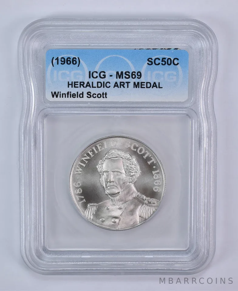 1966 So Called Half Dollar Winfield Scott MS69 ICG