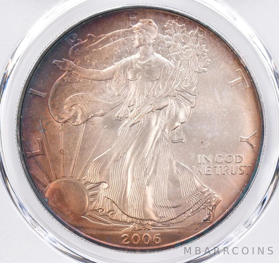 2006-W Burnished American Silver Eagle SP68 PCGS Beautiful Tone *1552