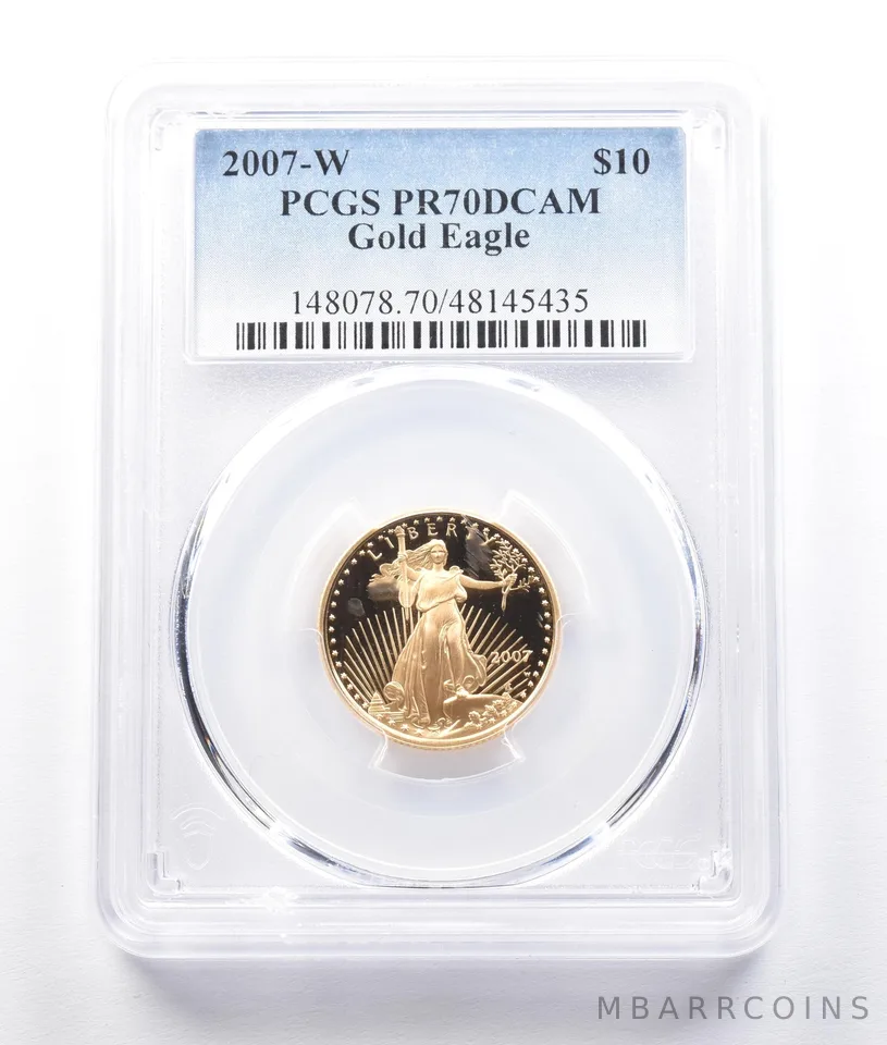 2007-W $10 American Gold Eagle 1/4 Oz Gold PR70 DCAM PCGS