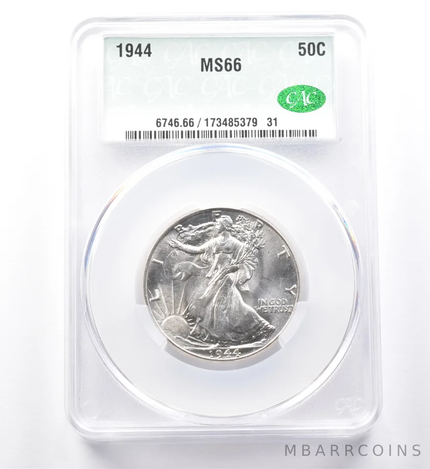 1944 Walking Liberty Half Dollar MS66 CAC *0004
