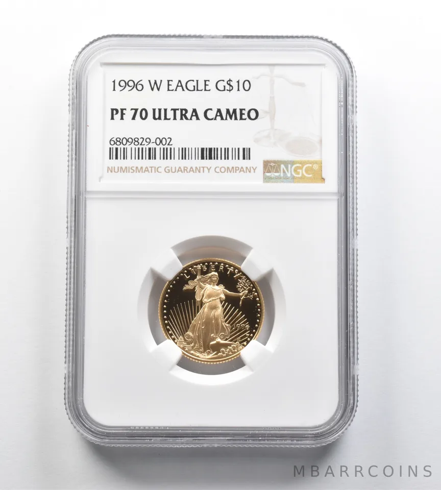 1996-W $10 American Gold Eagle 1/4 Oz Gold PF70 UCAM NGC