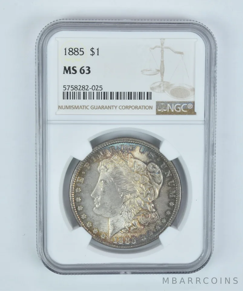 MS63 1885 Morgan Silver Dollar NGC Beautifully Toned *2201