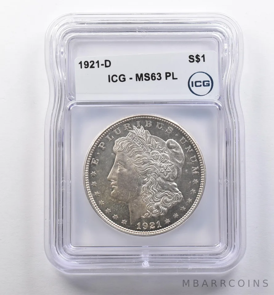 1921-D Morgan Silver Dollar MS63 PL ICG *2209