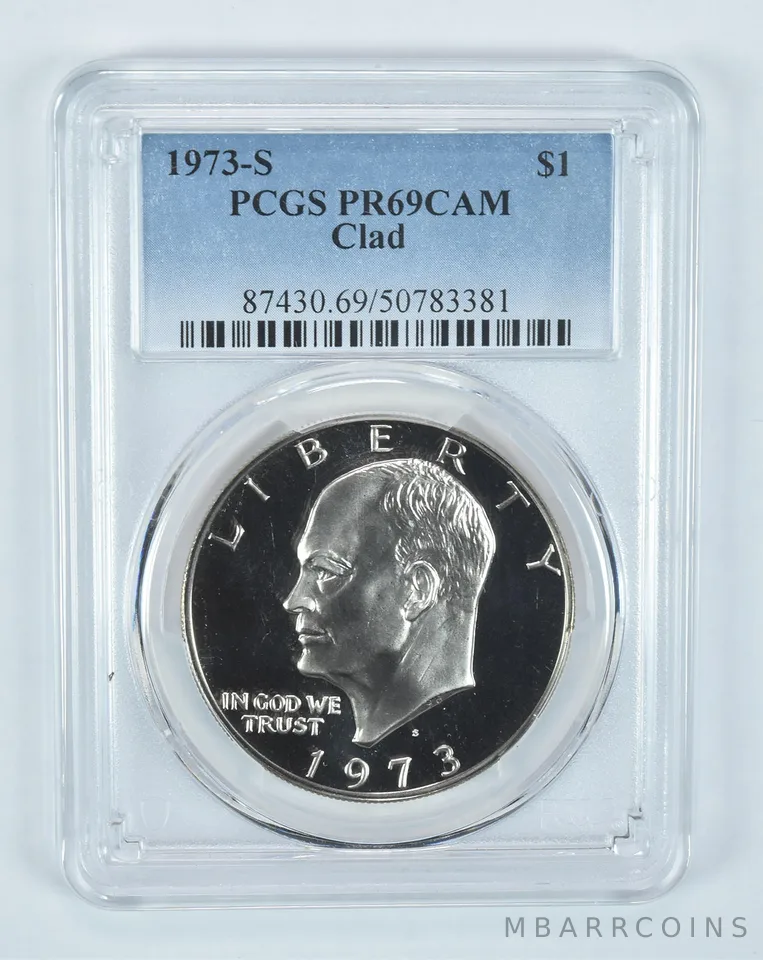 1973-S Eisenhower $1 Clad PR69 CAM PCGS Blue Label