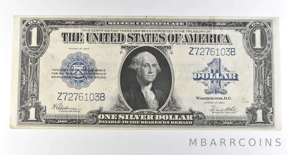 1923 $1 Silver Certificate Large Note Blue Seal *3019