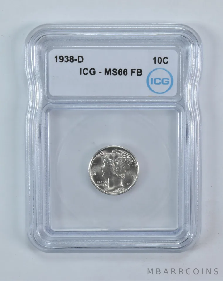 1938-D Mercury Dime MS66 FB ICG