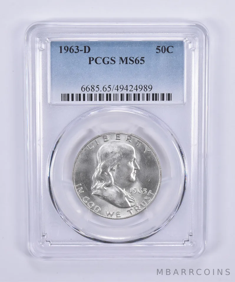 1963-D Franklin Half Dollar MS65 PCGS Blue Label
