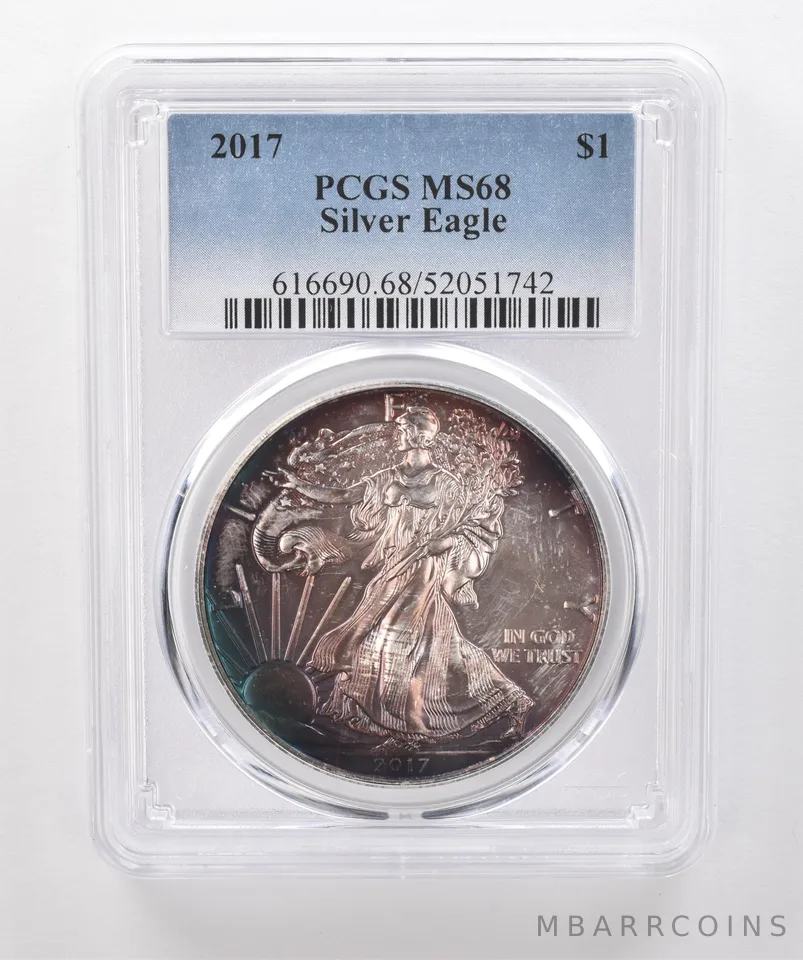 2017 American Silver Eagle MS68 PCGS Beautiful Tone *2009