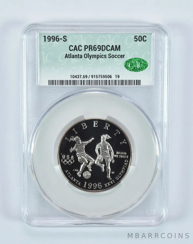 1996-S Olympic Soccer Commemorative Half Dollar PR69 DCAM CAC CACg