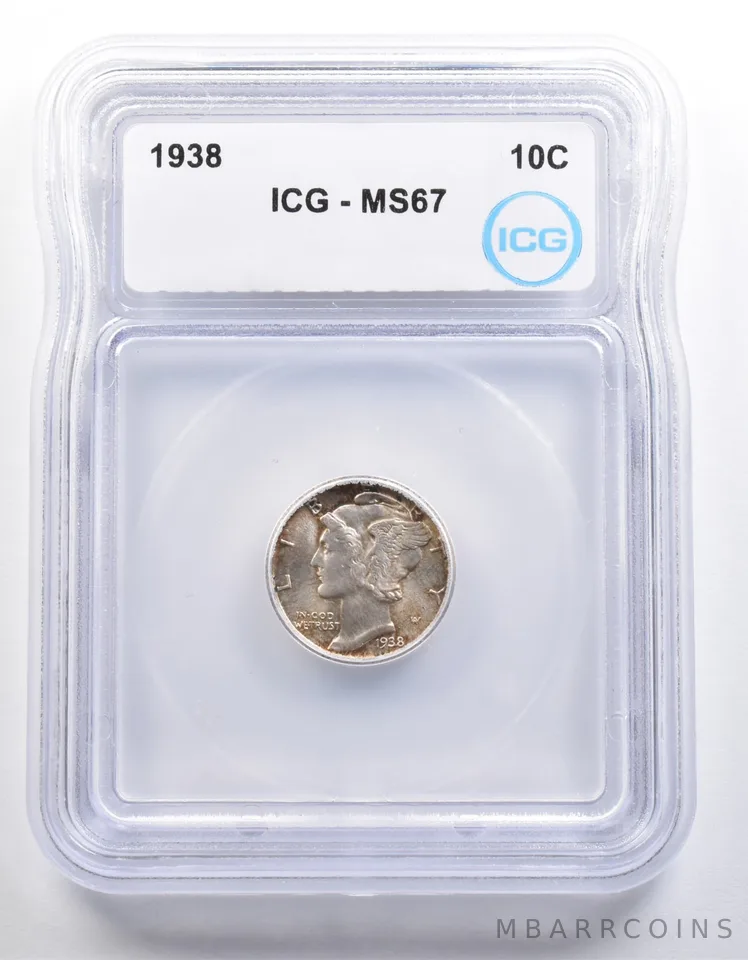 1938 Mercury Dime MS67 ICG *4030