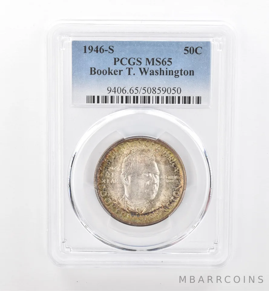 1946-S Booker T Washington Commemorative Half Dollar MS65 PCGS Nice Tone *1855
