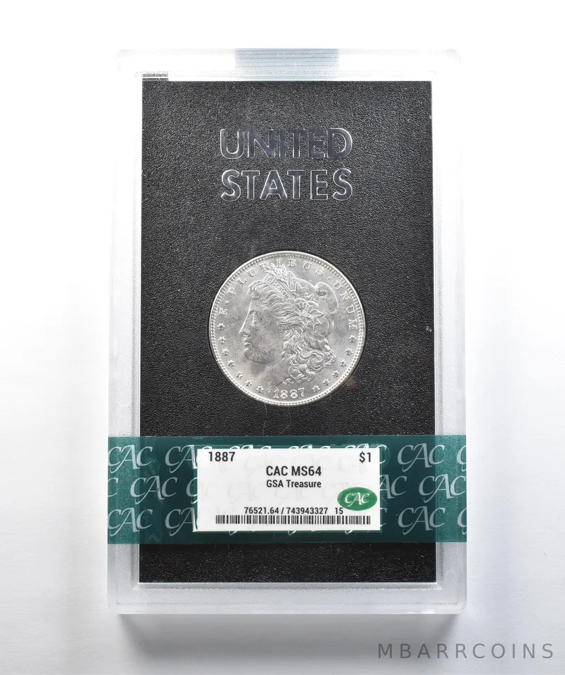 1887 Morgan Silver Dollar GSA Treasure MS64 CAC CACg *1624