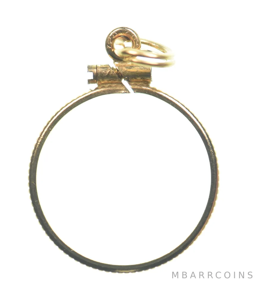 12k 0.7 Gram Gold Filled 15.5mm Coin Bezel Pendant Frame Edge *4973
