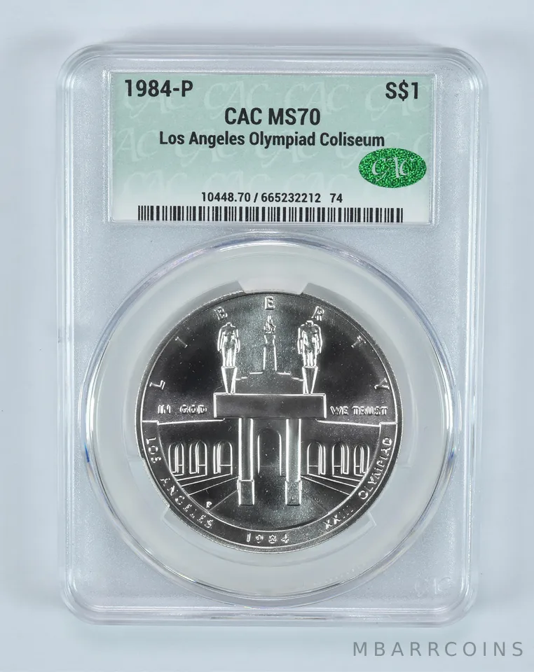1984-P Olympics Commemorative Silver Dollar MS70 CAC CACg