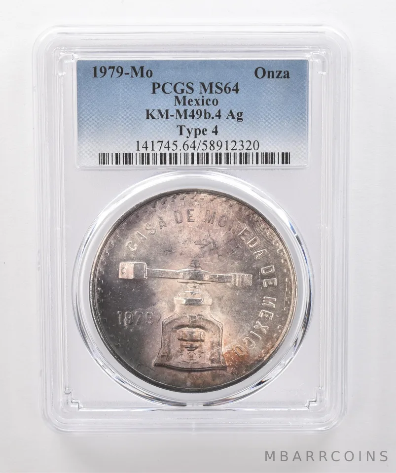 1979 Mo Mexico 1 Onza Silver KM-M49b.4 Type 4 MS64 PCGS Beautiful Tone *2022