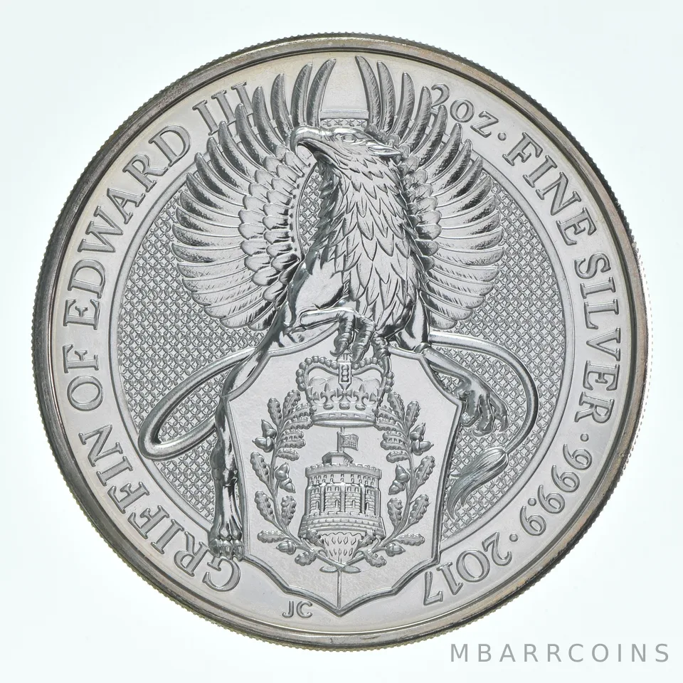 2017 Great Britain 5 Pound Silver Queen's Beasts Griffin Of Edward 2 Oz