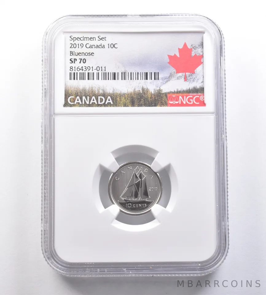 2019 Canada 10 Cents Specimen Set Bluenose SP70 NGC a7053
