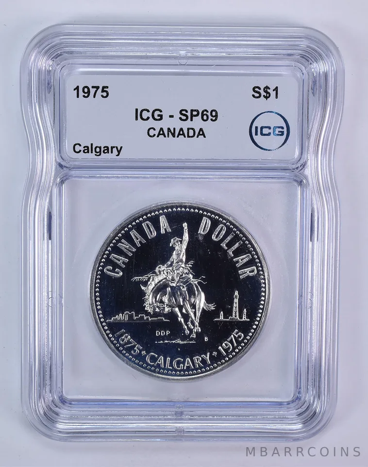 1975 Canada 1 Dollar Silver Calgary SP69 ICG