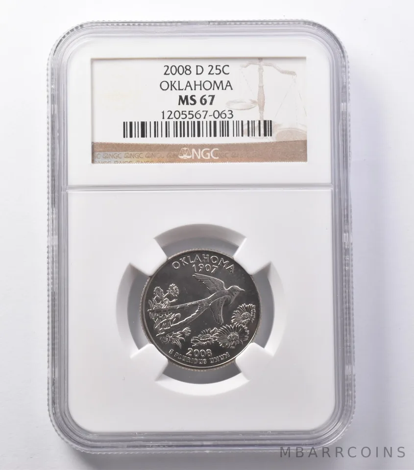 MS67 2008-D Washington State Quarter Oklahoma NGC *5374