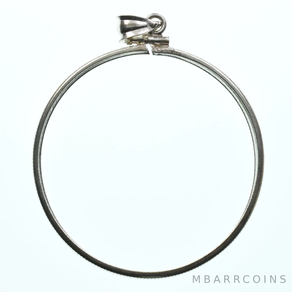 Sterling Silver 39 MM 1 Oz Crown Mint Coin Bezel Pendant Frame Edge *2142