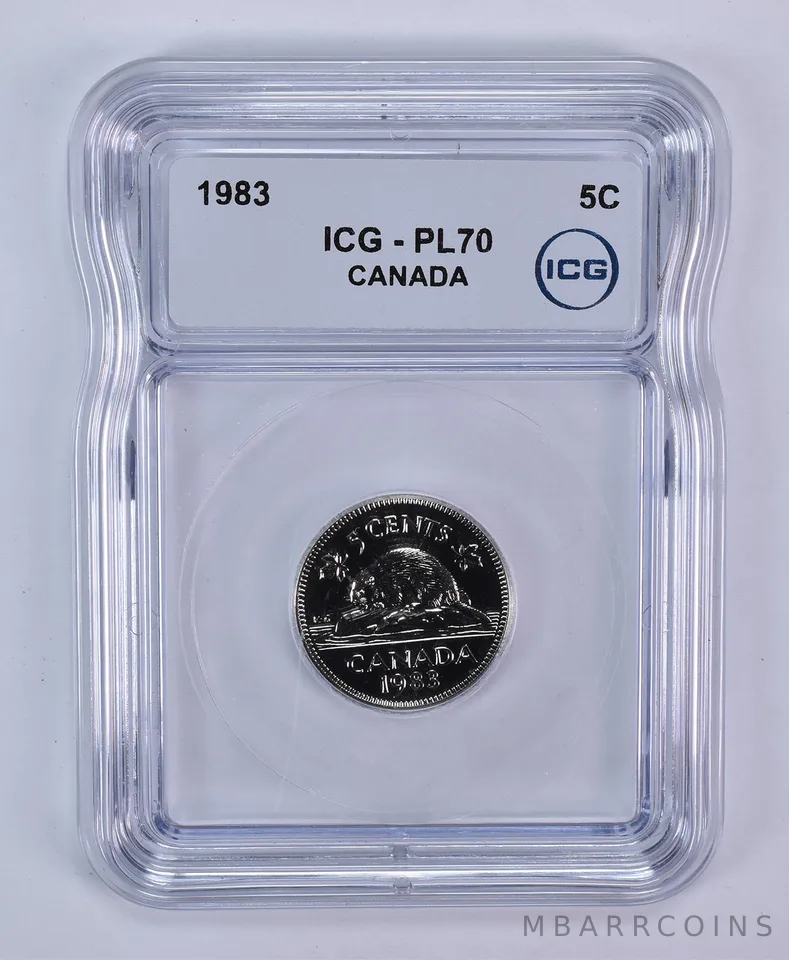 1983 Canada 5 Cents Beaver PL70 ICG