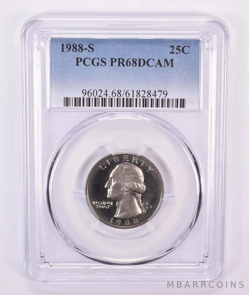 1988-S Washington Quarter PR68 DCAM PCGS Blue Label