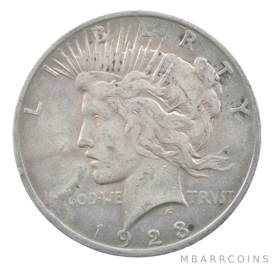 1923 Peace Silver Dollar JD Counter Stamped *9814