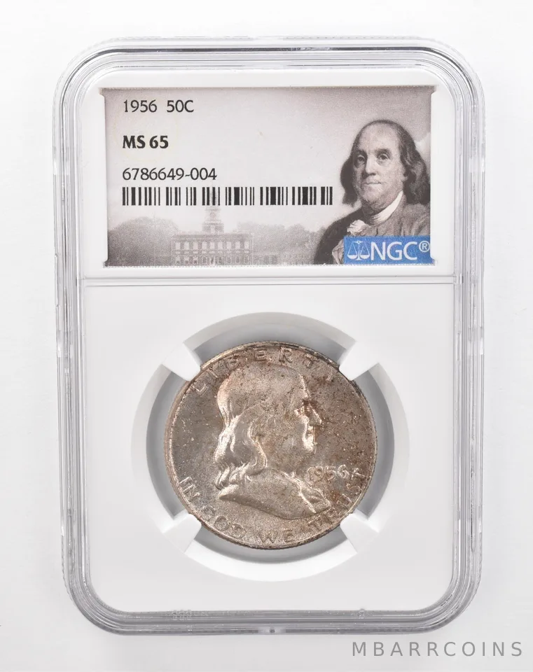 1956 Franklin Half Dollar MS65 NGC Beautiful Tone *2865