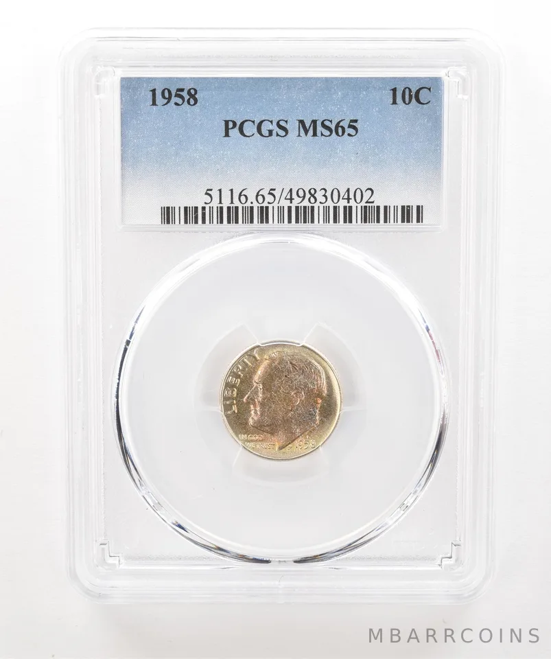 1958 Roosevelt Dime MS65 PCGS Beautiful Tone *5232