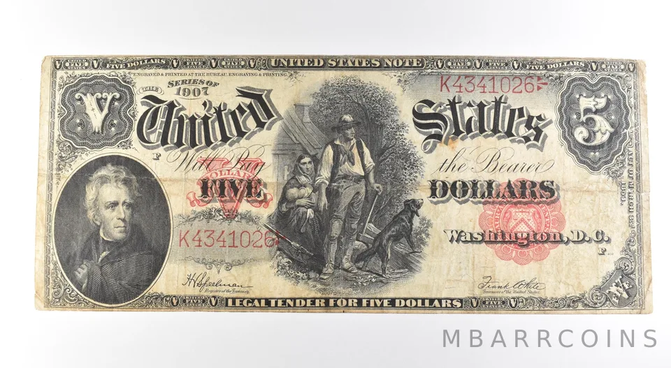 1907 $5 Legal Tender Large Note Red Seal *2699