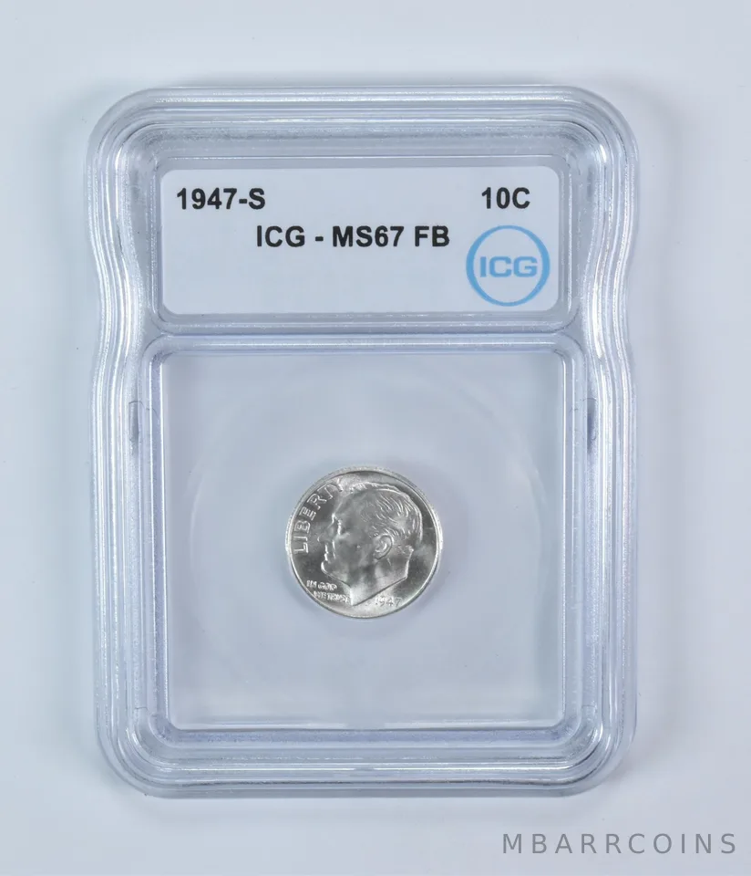 1947-S Roosevelt Dime MS67 FB ICG