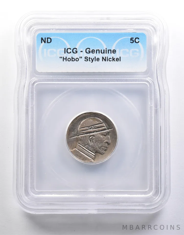 (ND) Indian Head Buffalo Nickel "Hobo" Style Genuine ICG a6593