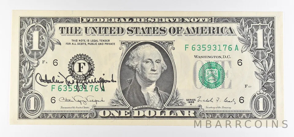 1988 A $1 Atlanta GA FRN Green Seal Courtesy Signature *0905
