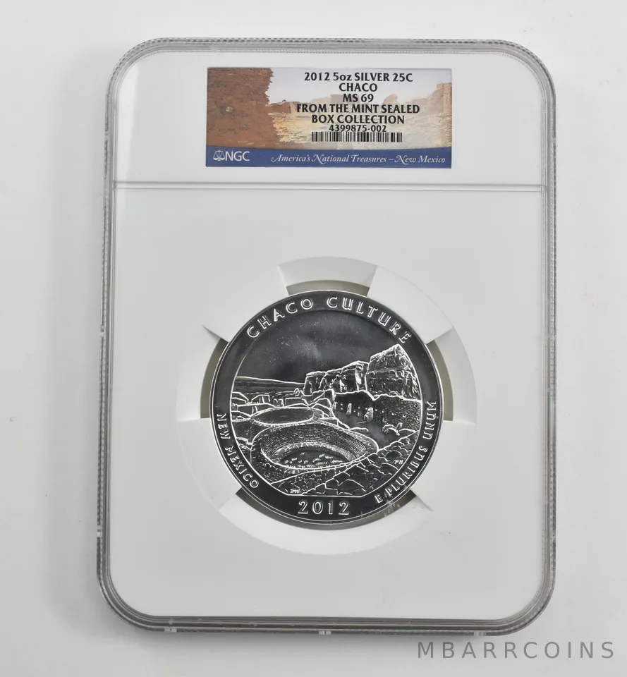2012 5 Oz Silver Quarter America The Beautiful Chaco MS69 NGC *1583
