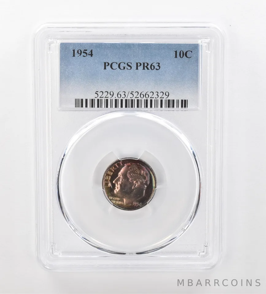 1954 Roosevelt DIme PR63 PCGS Beautiful Tone *1030
