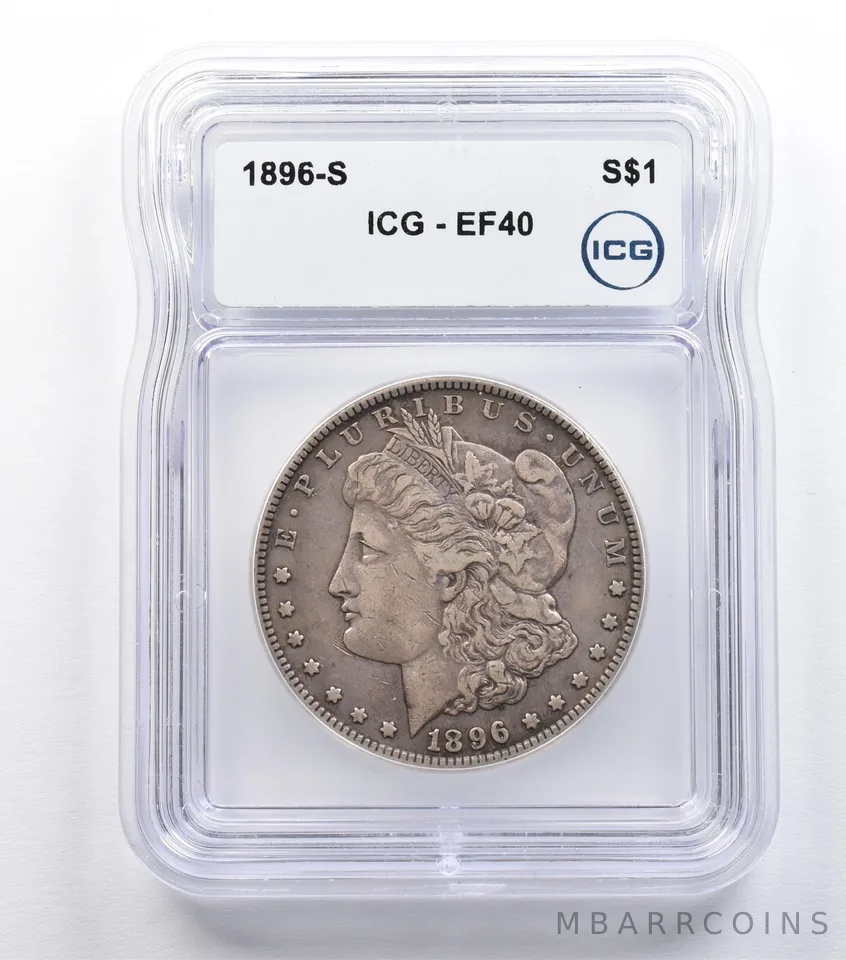 1896-S Morgan Silver Dollar EF40 ICG *9294