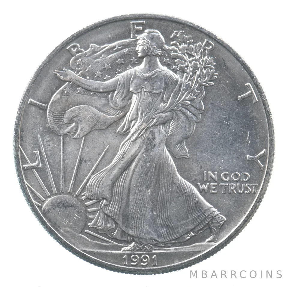 Better Date 1991 American Silver Eagle 1 Troy Oz .999 Fine Silver *658