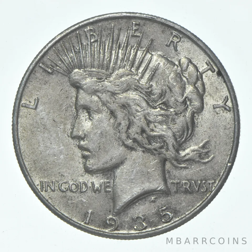 (1) XF 1935-S Peace Silver Dollar 90% - Extra Fine - San Francisco Mint