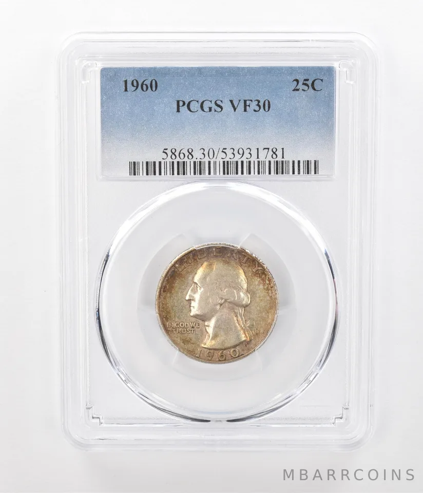 1960 Washington Quarter VF30 PCGS Beautiful Tone *1116