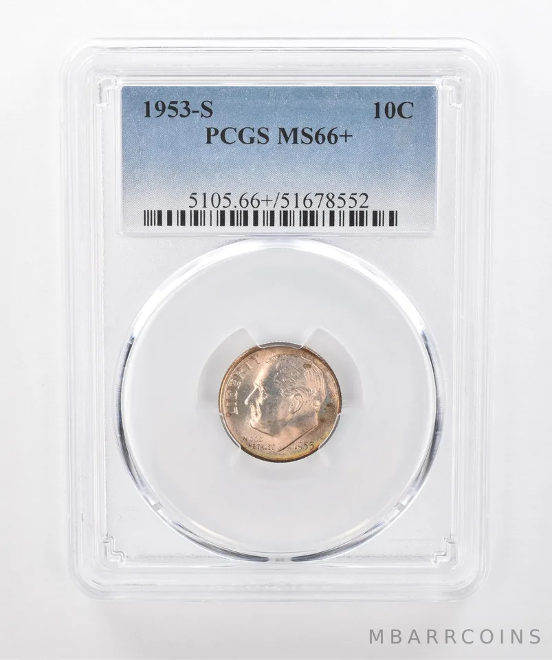 1953-S Roosevelt Dime MS66+ PCGS Beautiful Tone *1411