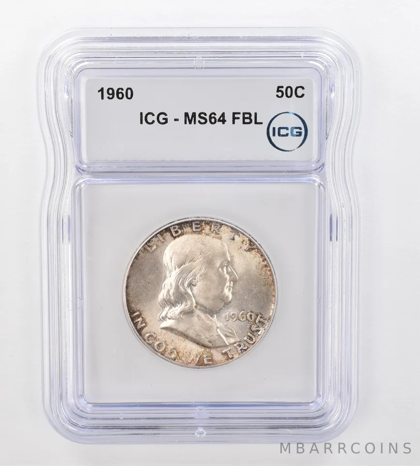 1960 Franklin Half Dollar MS64 FBL ICG Beautiful Tone *0880
