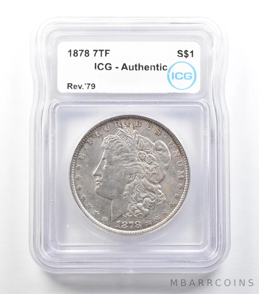 1878 7TF Morgan Silver Dollar Reverse Of 79 Authentic ICG *3415