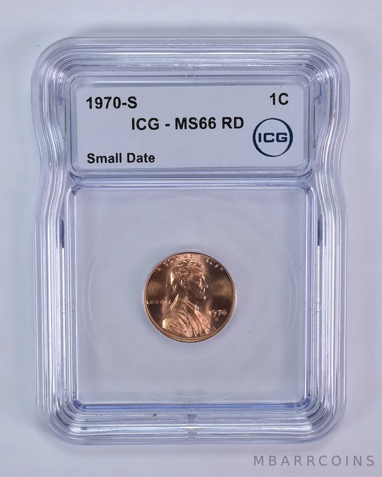 1970-S Lincoln Memorial Cent Small Date MS66 RD ICG