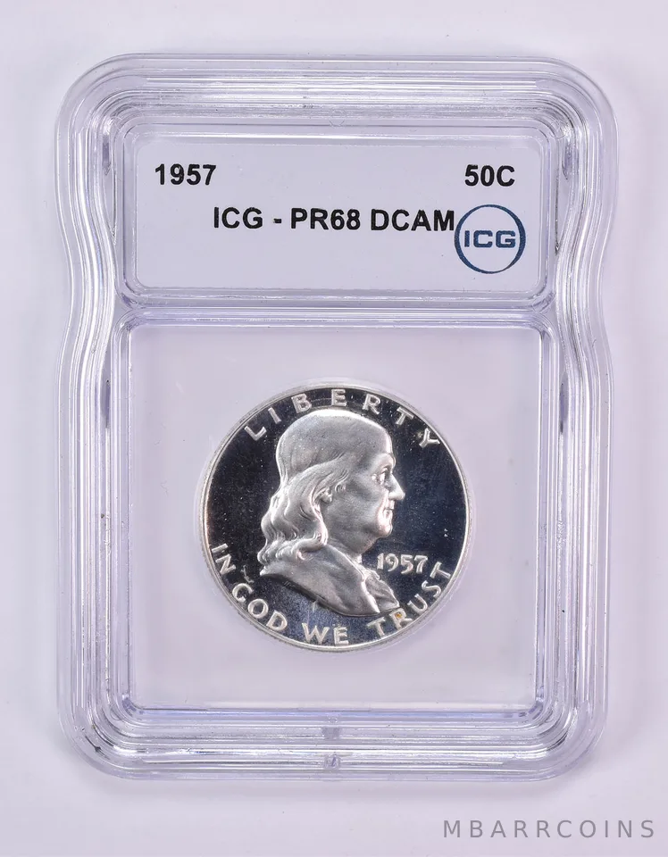 1957 Franklin Half Dollar PR68 DCAM ICG