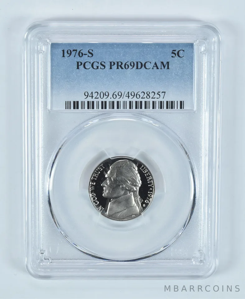 1976-S Jefferson Nickel PR69 DCAM PCGS Blue Label