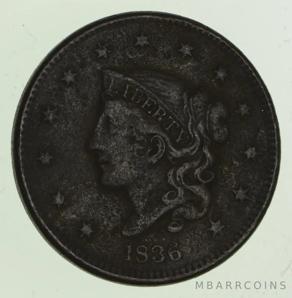 1836 Young Head Large Cent - Circulated *6444