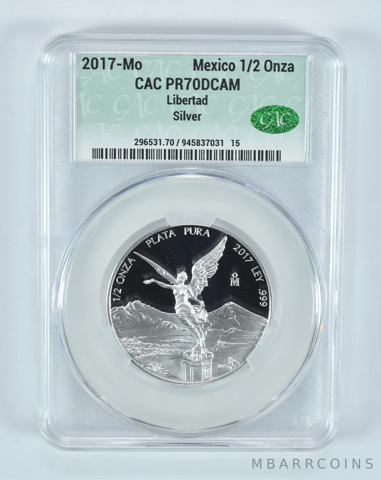 2017 Mo Mexico 1/2 Onza Silver Libertad PR70 DCAM CAC CACg