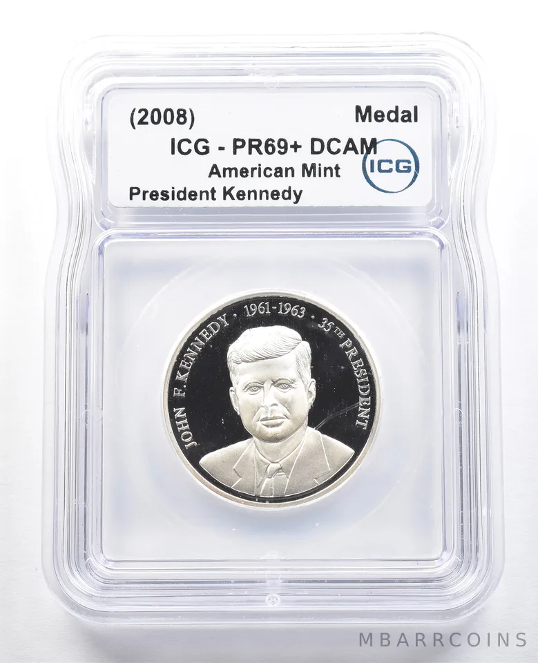 (2008) American Mint Medal President Kennedy PR69+ DCAM ICG *4883