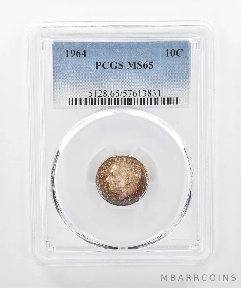 1964 Roosevelt Dime MS65 PCGS Beautiful Tone *1545